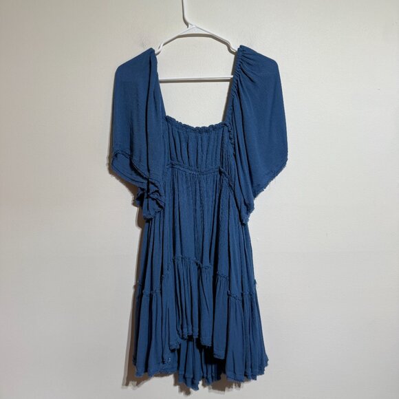 Free People Like Never Before Flowy Blue Dress Tunic, Medium - Picture 5 of 5